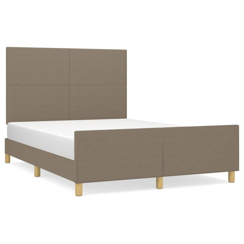 vidaXL tópszínű szövet ágykeret matrac nélkül 140 x 190 cm