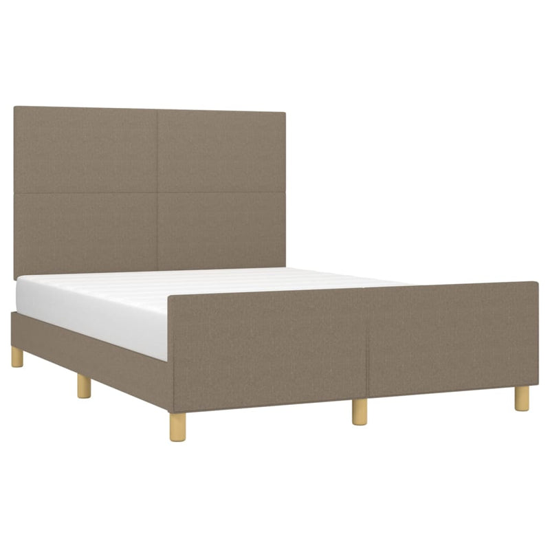 vidaXL tópszínű szövet ágykeret matrac nélkül 140 x 190 cm