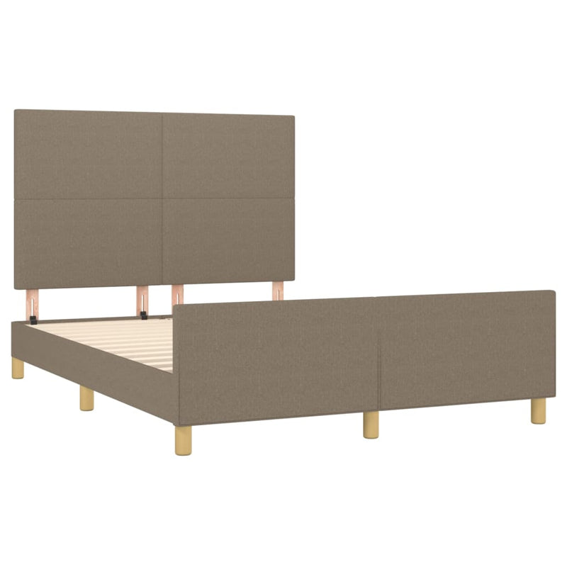 vidaXL tópszínű szövet ágykeret matrac nélkül 140 x 190 cm