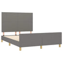 vidaXL sötétszürke szövet ágykeret matrac nélkül 140x200 cm