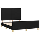 vidaXL fekete szövet ágykeret matrac nélkül 140x200 cm