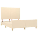 vidaXL krémszínű szövet ágykeret matrac nélkül 140 x 200 cm