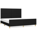 vidaXL fekete szövet ágykeret matrac nélkül 160 x 200 cm