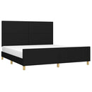 vidaXL fekete szövet ágykeret matrac nélkül 160 x 200 cm