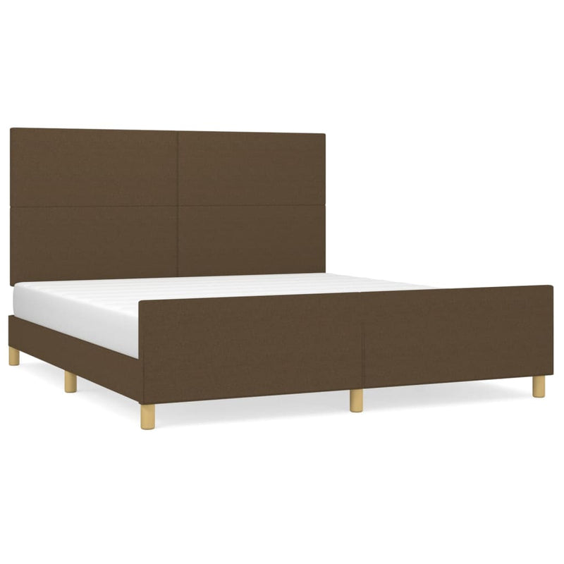 vidaXL sötétbarna szövet ágykeret matrac nélkül 160 x 200 cm