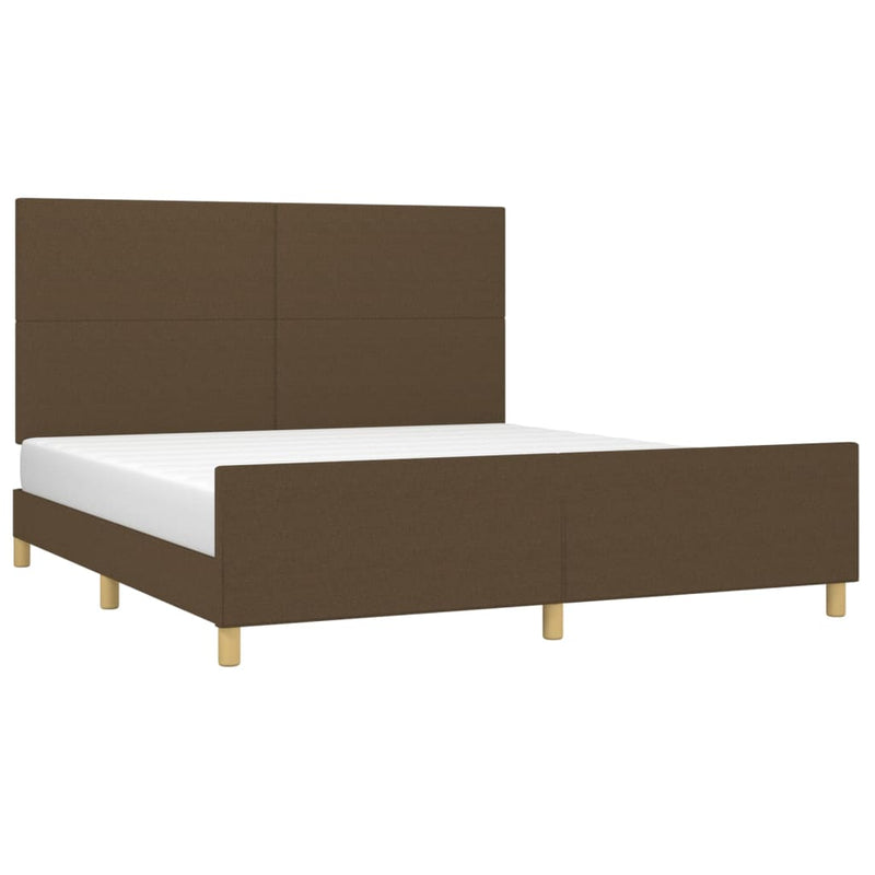 vidaXL sötétbarna szövet ágykeret matrac nélkül 160 x 200 cm