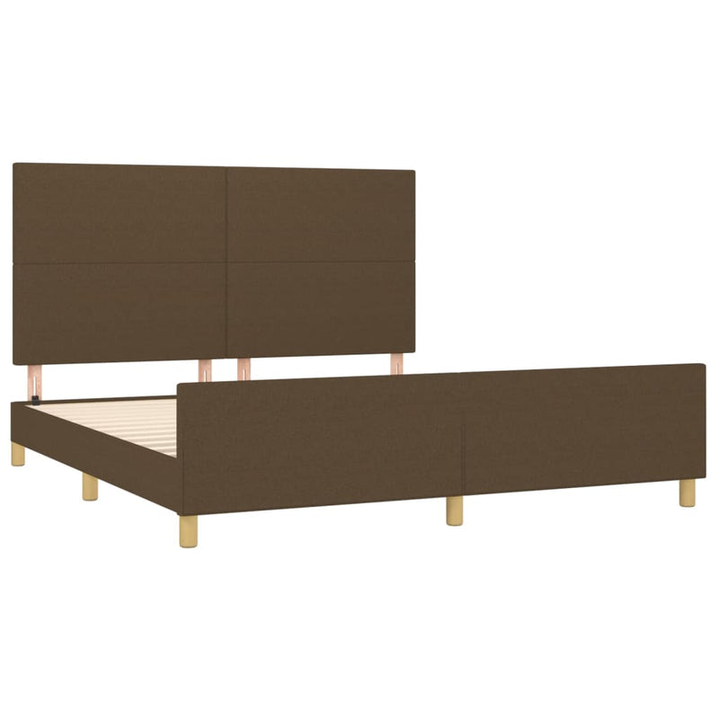 vidaXL sötétbarna szövet ágykeret matrac nélkül 160 x 200 cm