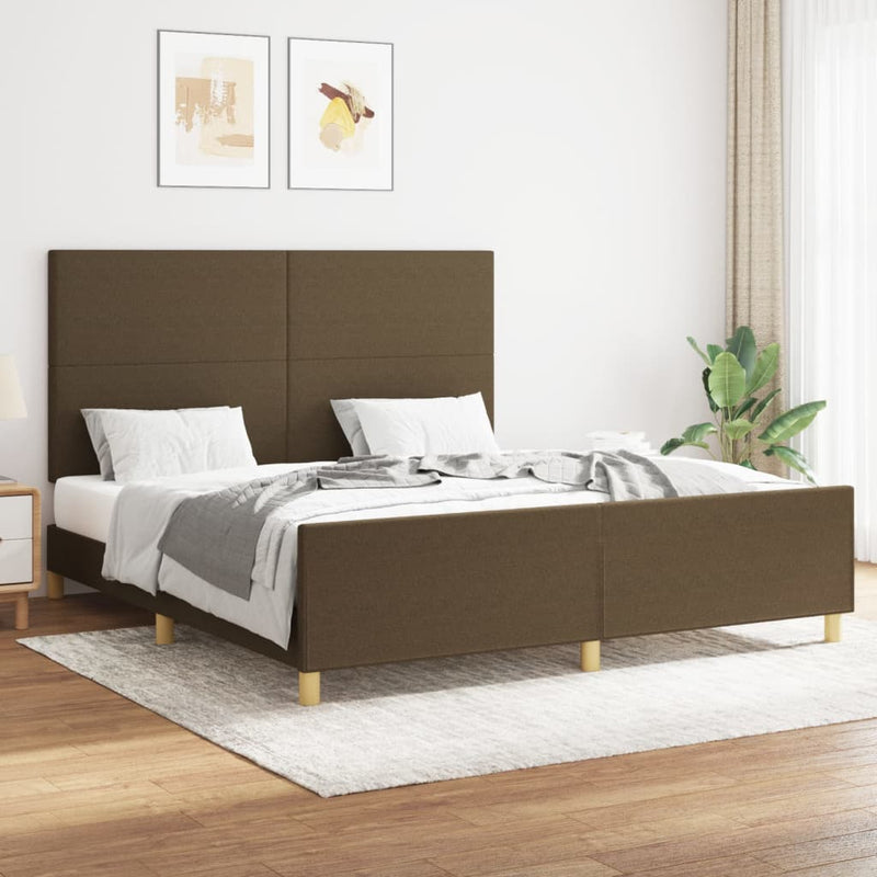 vidaXL sötétbarna szövet ágykeret matrac nélkül 160 x 200 cm