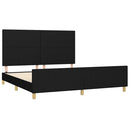 vidaXL fekete szövet ágykeret matrac nélkül 180 x 200 cm