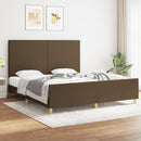 vidaXL sötétbarna szövet ágykeret matrac nélkül 180 x 200 cm