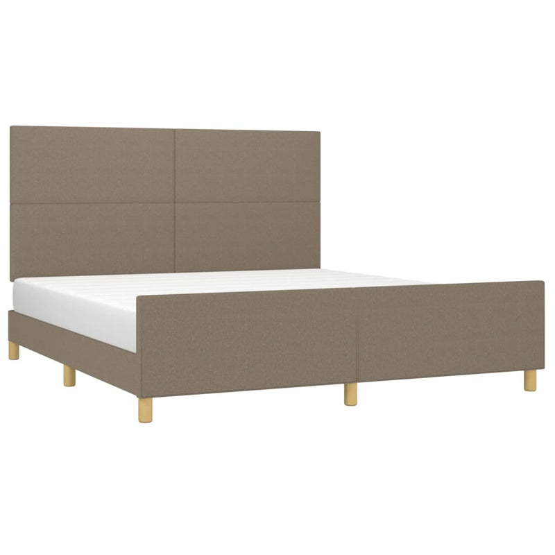 vidaXL tópszínű szövet ágykeret matrac nélkül 180 x 200 cm