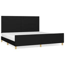 vidaXL fekete szövet ágykeret matrac nélkül 200 x 200 cm
