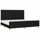 vidaXL fekete szövet ágykeret matrac nélkül 200 x 200 cm