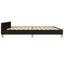 vidaXL fekete szövet ágykeret matrac nélkül 200 x 200 cm