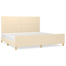 vidaXL krémszínű szövet ágykeret matrac nélkül 200 x 200 cm
