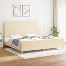 vidaXL krémszínű szövet ágykeret matrac nélkül 200 x 200 cm