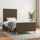 vidaXL sötétbarna szövet ágykeret matrac nélkül 90x190 cm