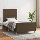 vidaXL sötétbarna szövet ágykeret matrac nélkül 90x190 cm