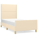vidaXL krémszínű szövet ágykeret matrac nélkül 90x200 cm
