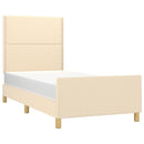 vidaXL krémszínű szövet ágykeret matrac nélkül 90x200 cm