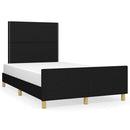 vidaXL fekete szövet ágykeret matrac nélkül 120x200 cm