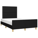 vidaXL fekete szövet ágykeret matrac nélkül 120x200 cm