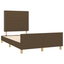 vidaXL sötétbarna szövet ágykeret matrac nélkül 120x200 cm