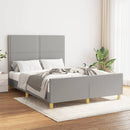 vidaXL világosszürke szövet ágykeret matrac nélkül 140 x 190 cm