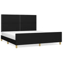 vidaXL fekete szövet ágykeret matrac nélkül 160 x 200 cm