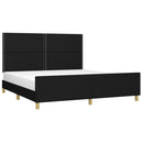 vidaXL fekete szövet ágykeret matrac nélkül 180 x 200 cm