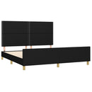 vidaXL fekete szövet ágykeret matrac nélkül 180 x 200 cm