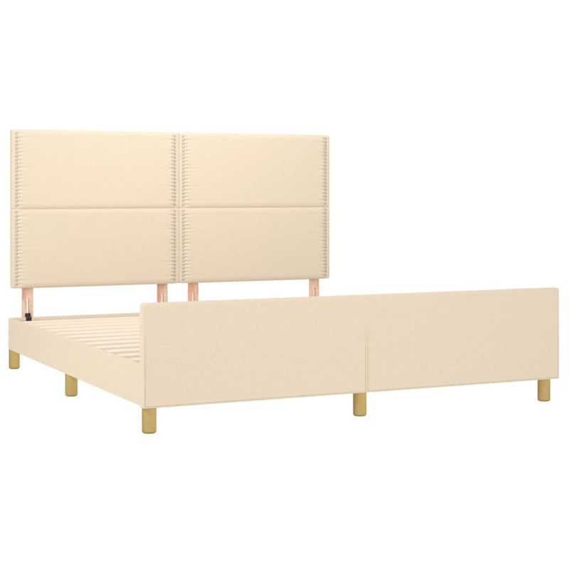 vidaXL krémszínű szövet ágykeret matrac nélkül 180 x 200 cm
