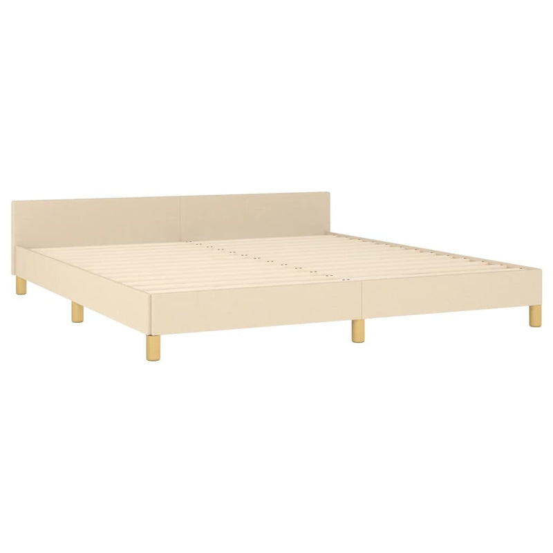 vidaXL krémszínű szövet ágykeret matrac nélkül 180 x 200 cm