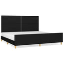 vidaXL fekete szövet ágykeret matrac nélkül 200 x 200 cm