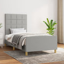 vidaXL világosszürke szövet ágykeret matrac nélkül 80x200 cm