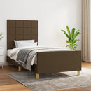 vidaXL sötétbarna szövet ágykeret matrac nélkül 90x190 cm