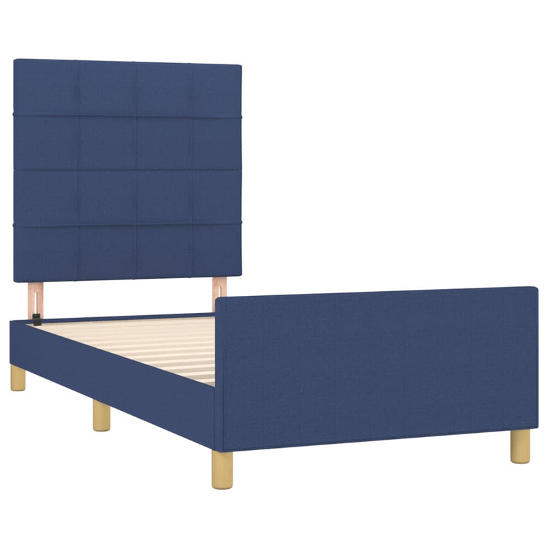 vidaXL ágykeret matrac nélkül kék 90x190 cm szövet