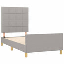 vidaXL világosszürke szövet ágykeret matrac nélkül 100x200 cm