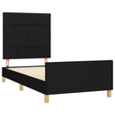 vidaXL fekete szövet ágykeret matrac nélkül 100x200 cm