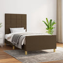 vidaXL sötétbarna szövet ágykeret matrac nélkül 100x200 cm