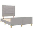 vidaXL világosszürke szövet ágykeret matrac nélkül 120x200 cm