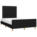 vidaXL fekete szövet ágykeret matrac nélkül 120x200 cm