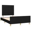 vidaXL fekete szövet ágykeret matrac nélkül 120x200 cm