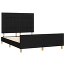 vidaXL fekete szövet ágykeret matrac nélkül 140 x 190 cm