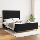 vidaXL fekete szövet ágykeret matrac nélkül 140 x 190 cm