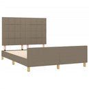 vidaXL tópszínű szövet ágykeret matrac nélkül 140 x 190 cm