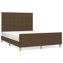 vidaXL sötétbarna szövet ágykeret matrac nélkül 140 x 200 cm