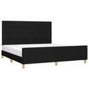 vidaXL fekete szövet ágykeret matrac nélkül 160 x 200 cm
