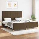 vidaXL sötétbarna szövet ágykeret matrac nélkül 160 x 200 cm