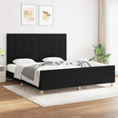 vidaXL fekete szövet ágykeret matrac nélkül 180 x 200 cm